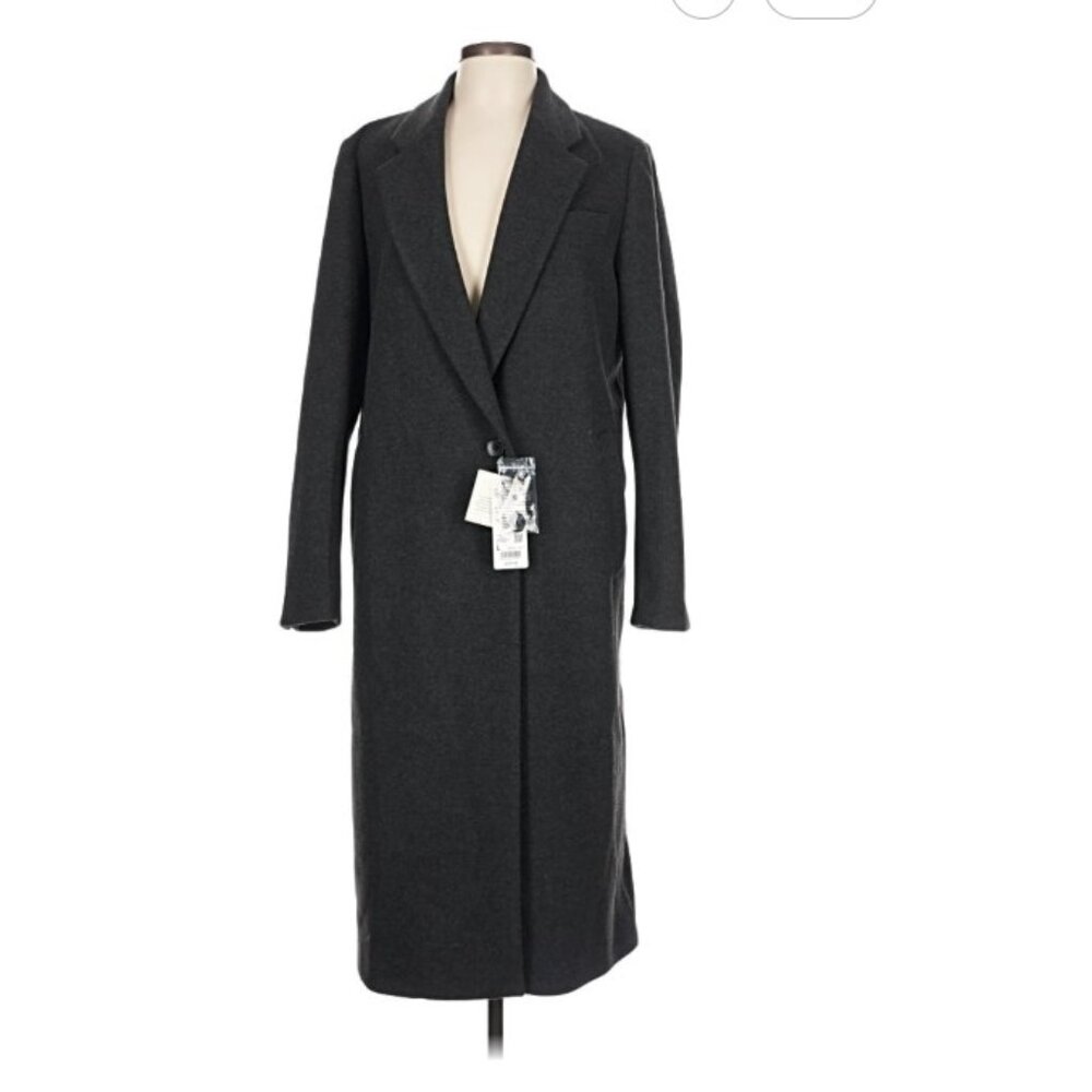 Uniqlo Long Relaxed Fit Coat Gray Women Size L